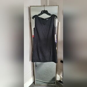 Kenneth Cole Black Textured Sleeveless Mini Dress